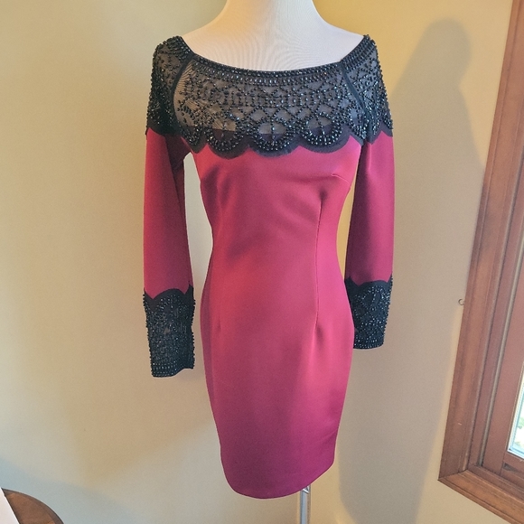 Alexia Admor XS Deep Red This is a beautiful alexia addmor Cocktail Dress Beaded - Picture 4 of 7